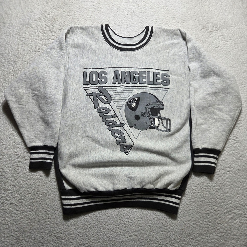 Vintage 80s Jostens Los Angeles Raiders Sweatshirt Mens XL Gray NFL Football